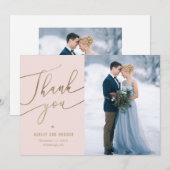 Elegant Touch Editable Color Wedding Bedankkaart (Voorkant / Achterkant)