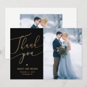 Elegant Touch Editable Color Wedding Bedankkaart (Voorkant / Achterkant)
