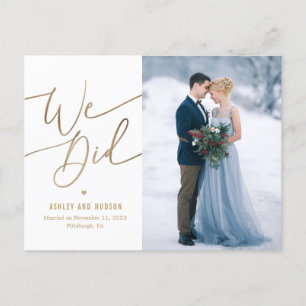 Elegant Touch Wedding Announcement Elopement Postc Briefkaart