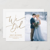 Elegant Touch Wedding Announement Bedankkaart (Voorkant / Achterkant)