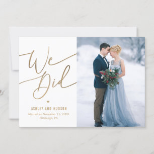 Elegant Touch Wedding Announement Bedankkaart