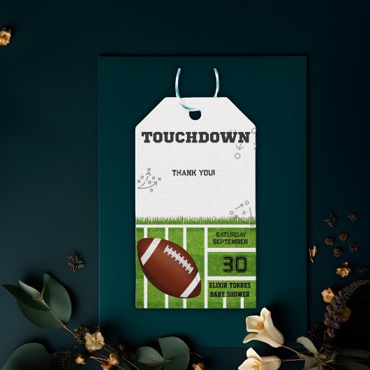 Elegant Touchdown Football Baby shower Cadeaulabel