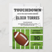 Elegant Touchdown Football Baby shower Kaart (Voorkant)