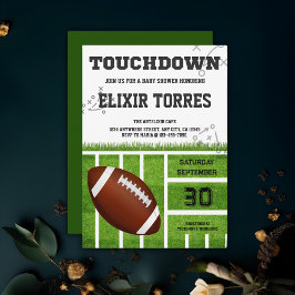 Elegant Touchdown Football Baby shower Kaart