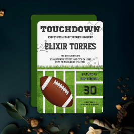 Elegant Touchdown Football Baby shower Kaart