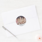 Elegant Townscape gepersonaliseerd adreslabel Ronde Sticker (Envelop)