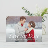 Elegant Tradities Fotobruiloft Bewaar de datum Save The Date (Staand voorkant)