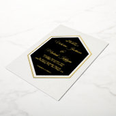Elegant Traditional Black & Gold Foil Wedding Folie Uitnodiging (Gedraaid)