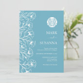 Elegant Traditional Chinese Wedding Invite Kaart (Staand voorkant)