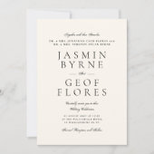 Elegant Traditional Classic Cream Formal Wedding Kaart (Voorkant)