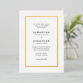 Elegant Traditional Gold Foil Border Wedding Folie Uitnodiging (Staand Voorkant)