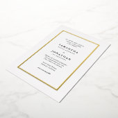Elegant Traditional Gold Foil Border Wedding Folie Uitnodiging (Gedraaid)