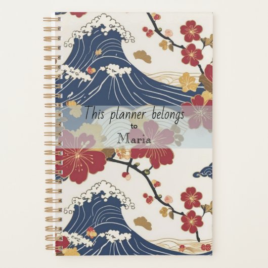 Elegant Traditional Japanese Kimono Pattern Planner (Voorkant)