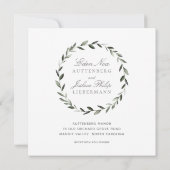 Elegant Traditional Olive Branch Wreath Wedding Kaart (Achterkant)