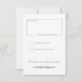 Elegant Traditional Olive Branch Wreath Wedding RSVP Kaartje (Achterkant)