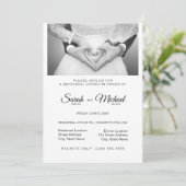 Elegant Traditional Photo Dinner Rehearsal Kaart (Staand voorkant)