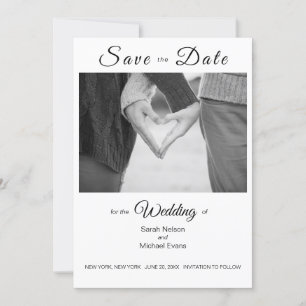 Elegant Traditional Photo Wedding Save the Date Kaart