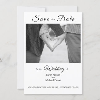Elegant Traditional Photo Wedding Save the Date Kaart