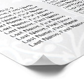 Elegant Traditional Photo Wedding Seding Chart Poster (Hoek)