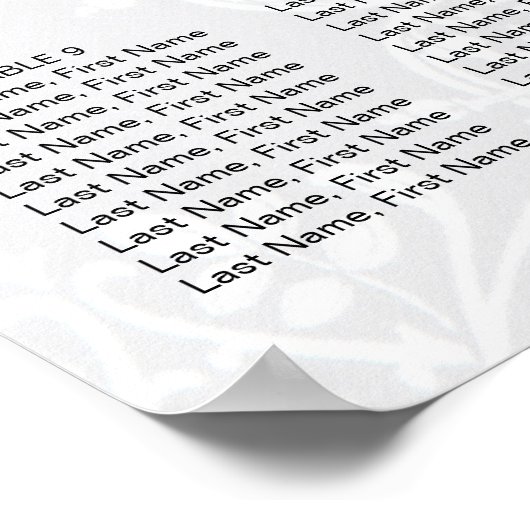 Elegant Traditional Photo Wedding Seding Chart Poster (Hoek)