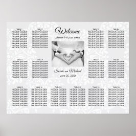 Elegant Traditional Photo Wedding Seding Chart Poster