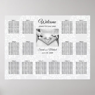 Elegant Traditional Photo Wedding Seding Chart Poster