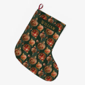 Elegant Traditional Red & Gold Christmas Baubles  Grote Kerstsok (Voorkant (Hangend))