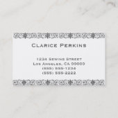 Elegant Traditional Seamstress Tailor Dressmaker Visitekaartje (Achterkant)