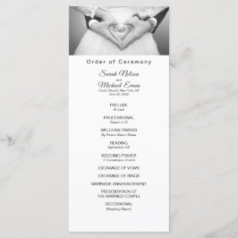 Elegant traditioneel foto bruiloft programma programmakaart