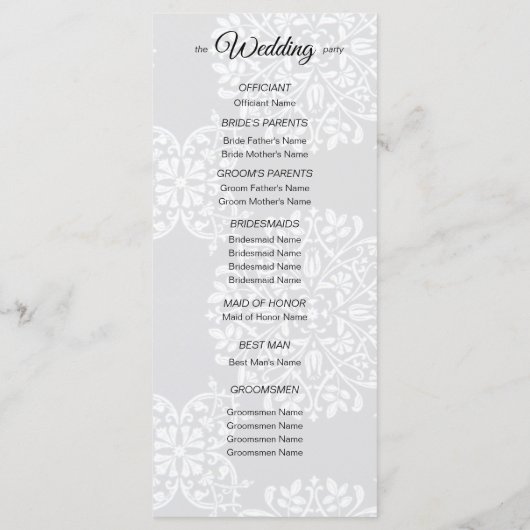 Elegant traditioneel foto bruiloft programma programmakaart (Achterkant)