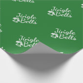 Elegant Traditioneel Groen Jingle Bell Patroon Cadeaupapier (Hoek)