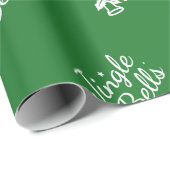Elegant Traditioneel Groen Jingle Bell Patroon Cadeaupapier (Rol Hoek)