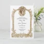 Elegant traditioneel katholieke bruiloft en ontvan kaart (Staand voorkant)