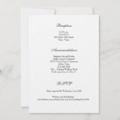 Elegant traditioneel katholieke bruiloft en ontvan kaart (Achterkant)