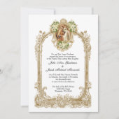 Elegant traditioneel katholieke bruiloft en ontvan kaart (Voorkant)