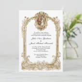 Elegant traditioneel katholieke bruiloft en ontvan kaart (Staand voorkant)