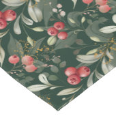 Elegant traditioneel kerstgroen en bessen korte tafelloper (Hoek)