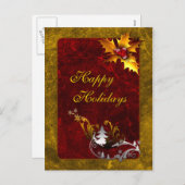 Elegant traditioneel kerstontwerp feestdagenkaart (Voorkant / Achterkant)