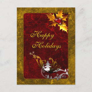 Elegant traditioneel kerstontwerp feestdagenkaart