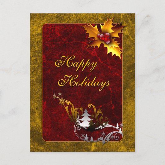 Elegant traditioneel kerstontwerp feestdagenkaart (Voorkant)