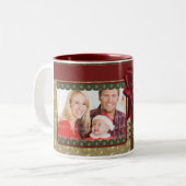 Elegant traditioneel kerstontwerp tweekleurige koffiemok (Voorkant links)