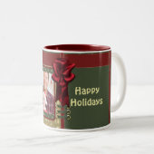 Elegant traditioneel kerstontwerp tweekleurige koffiemok (Voorkant rechts)