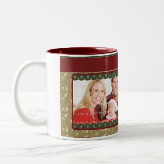 Elegant traditioneel kerstontwerp tweekleurige koffiemok (Links)
