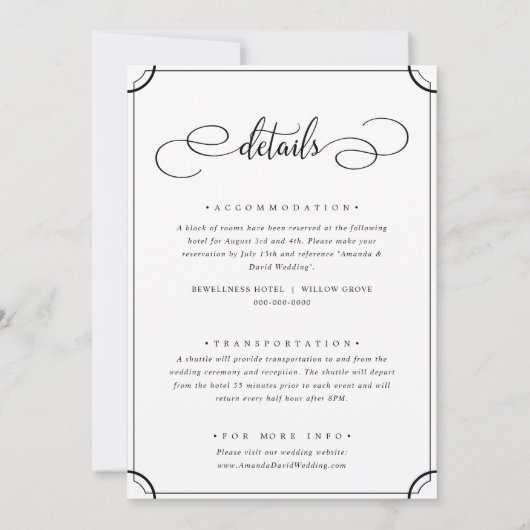 Elegant traditioneel klassiek in één keer kaart (Achterkant)