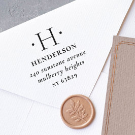Elegant Traditioneel Monogram Adres van de Terugke Zelfinktende Stempel