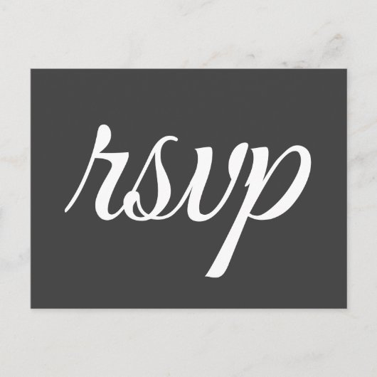 Elegant, traditioneel "rsvp" Briefkaart (Voorkant)