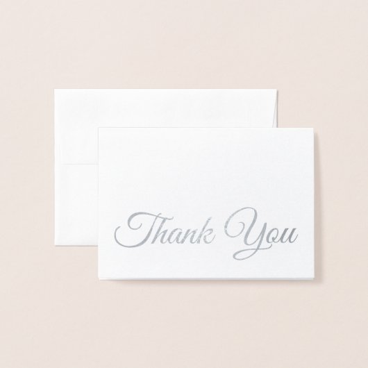 Elegant traditioneel Silver Script Hartelijk dank Folie Kaarten (Voorkant met envelop)