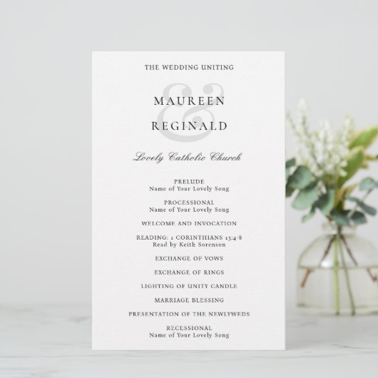 Elegant Traditioneel Trouwprogramma (Staand voorkant)