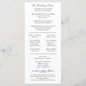 Elegant Traditioneel | Versailles Gray | Weddensch Programmakaart (Achterkant)