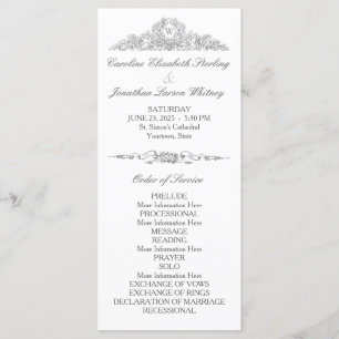 Elegant Traditioneel Versailles Gray Weddensch Programmakaart